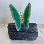 Green Dyed Agate Butterfly - Home Decor