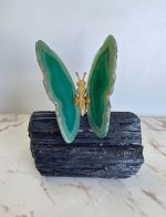Green Dyed Agate Butterfly - Home Decor