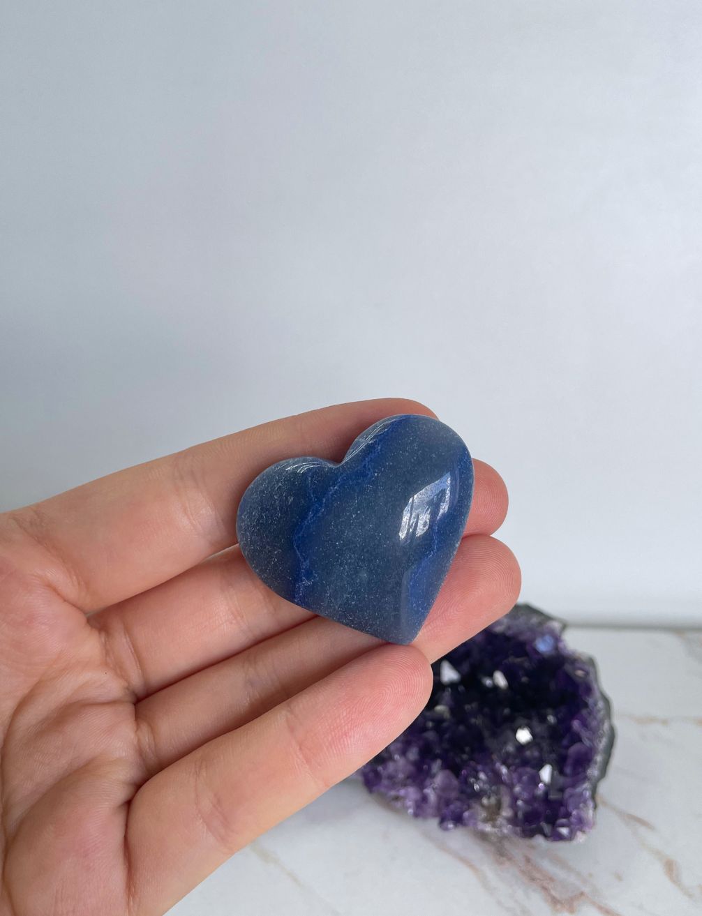 30 Blue Quartz Heart - Home Decor - Image 1