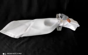 Blue Quartz and Orange Calcite Bird Napkin Holder - Utensils - Image 2