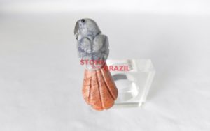 Blue Quartz and Orange Calcite Bird Napkin Holder - Utensils