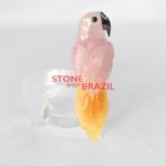 Rose Quartz and Orange Calcite Bird Napkin Holder - Utensils