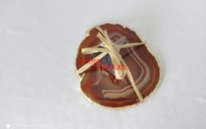 Amethyst Druse Wine Kit  Stopper  + Golden Agate Plate Holder - Utensils