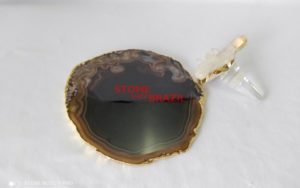 Crystal Druze Wine Kit Stopper + Golden Agate Plate Holder - Utensils - Image 2
