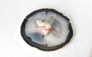 Crystal Druze Wine Kit Stopper + Golden Agate Plate Holder - Utensils - Image 2