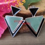Triangle Green Quartz - Earrings