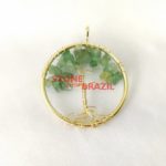 Green Quartz Metal Tree - Pendants