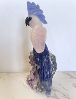 Rose Quartz Bird with Amethyst Base - Home Decor