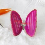 Pink Dyed Agate Butterfly - Home Decor